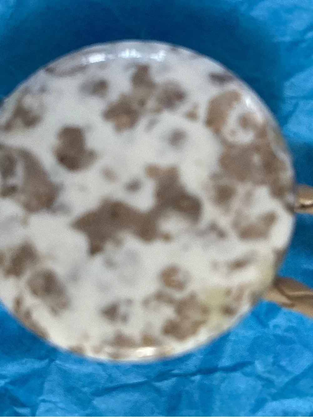 Round Cream and Brown Marbled Pendant Bolo Tie